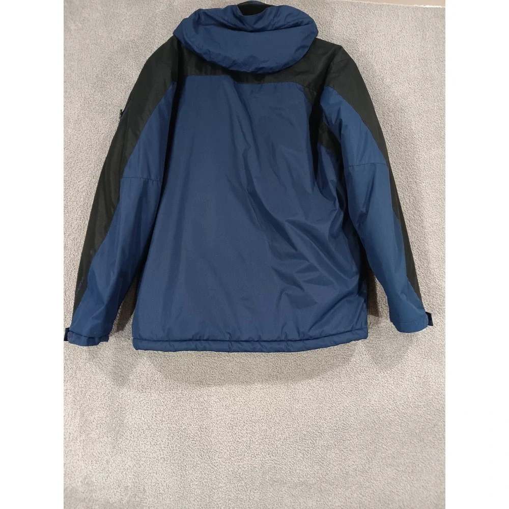 Hawke & Co Sport Men's M Blue Black Thinsulate Puffer Ski Jacket Hooded Winter C